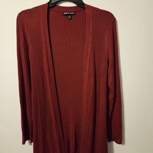 Cable & Gauge Deep Red Cardigan